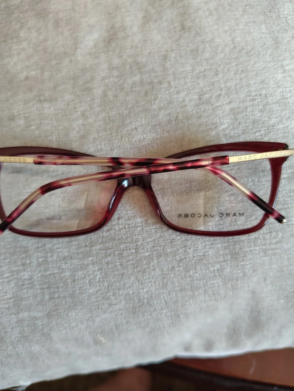 Marc Jacobs Burgundy Cat-Eye Optical Glasses with Gold Temples